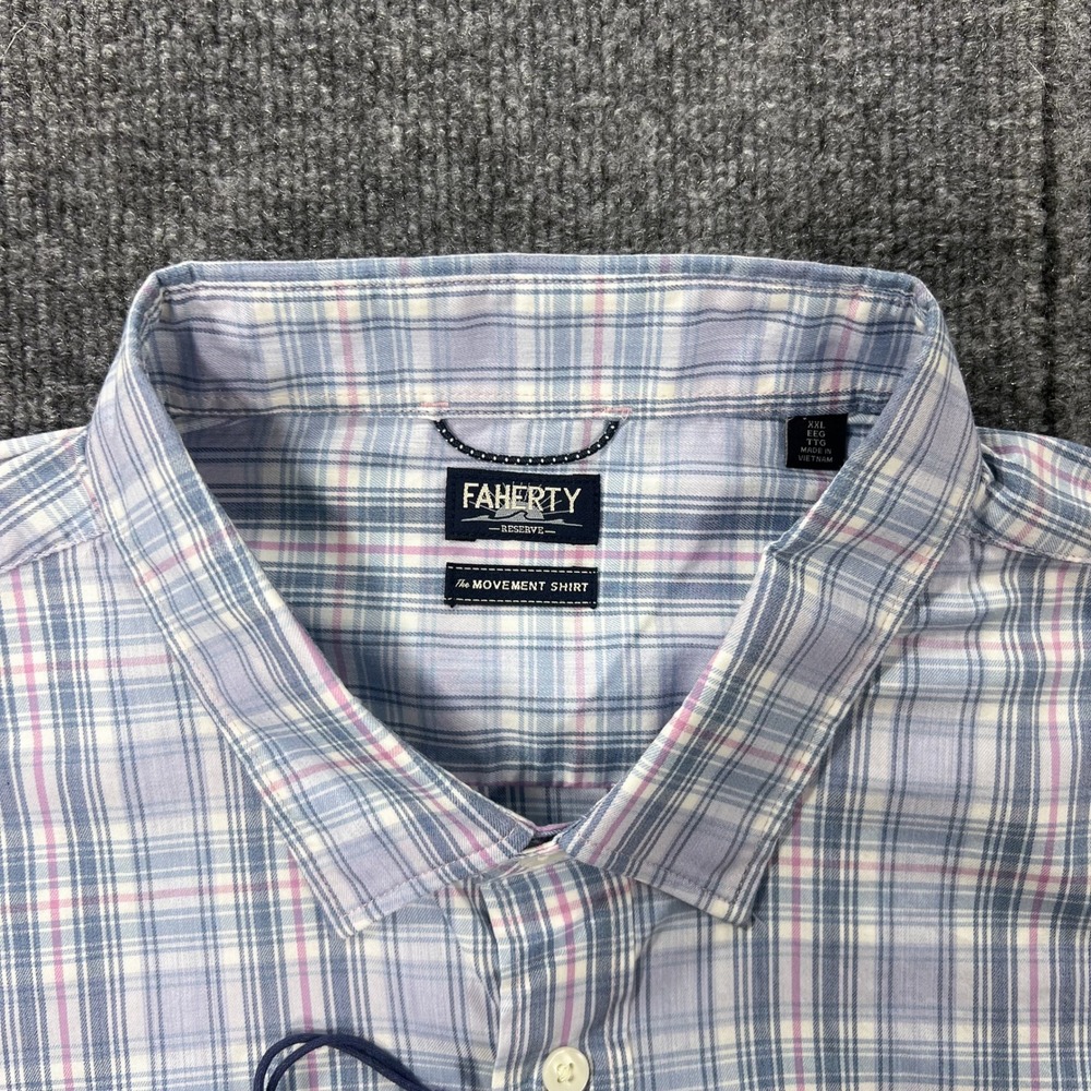 NWT FAHERTY Reserve The Movement Men's XXL Shirt Long Sleeve Plaid Button Down - Picture 6 of 15